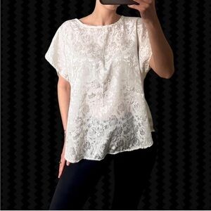 White Women's Floral Blouse